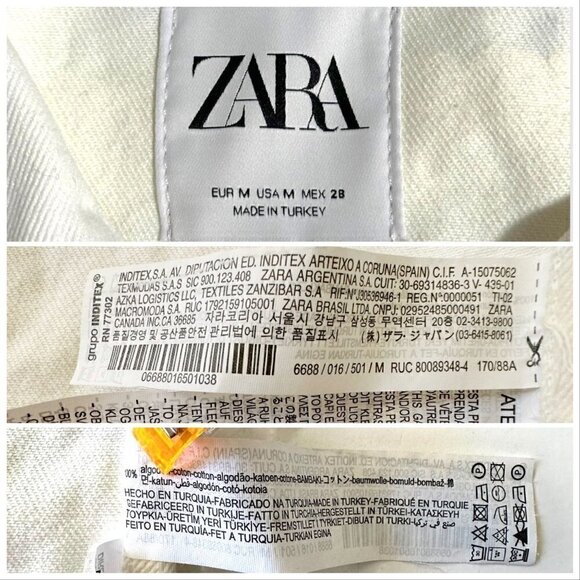 Zara TIE-DYE Denim Jacket, Size M, White/green,  New with tag - Picture 6 of 14